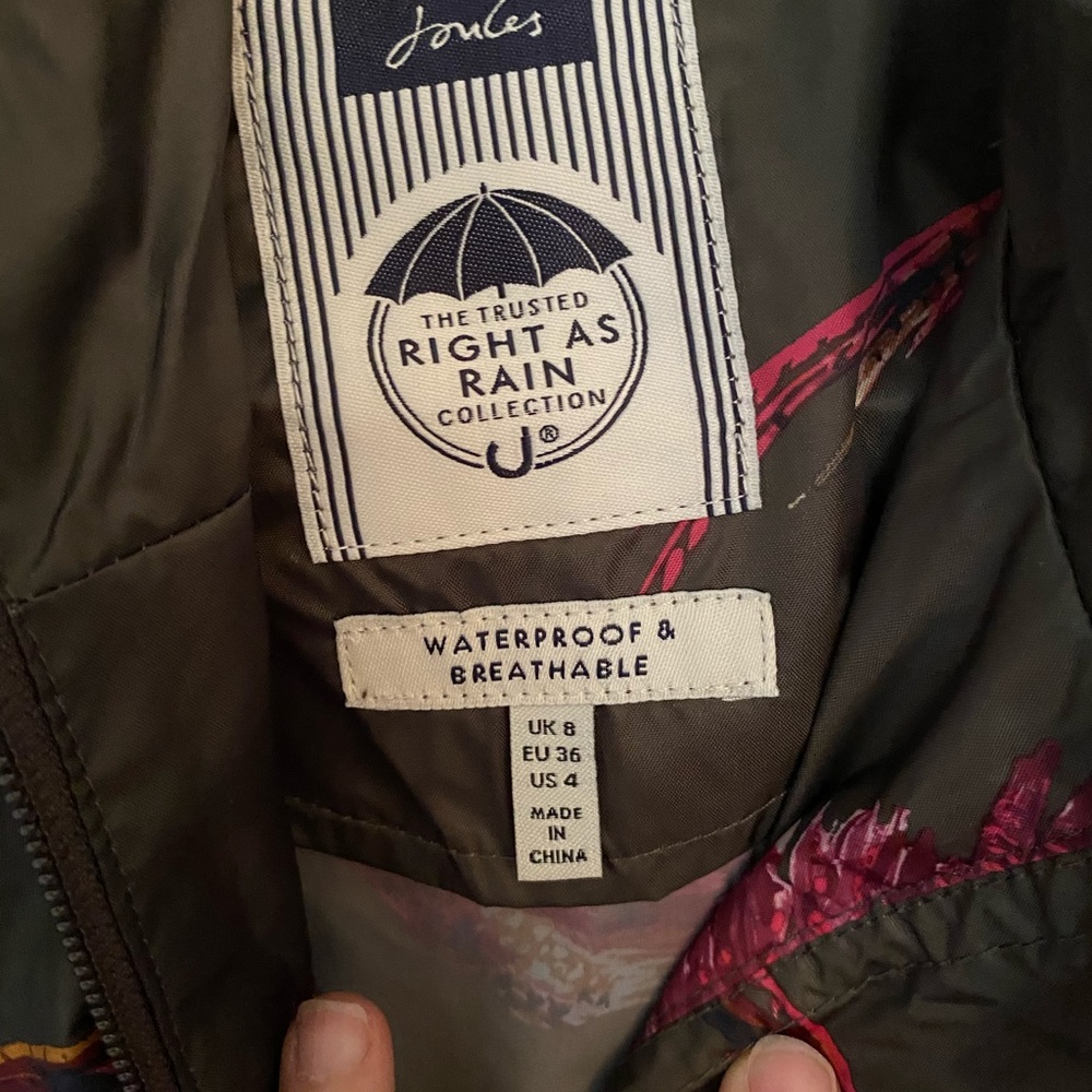 Joules pheasant rain jacket